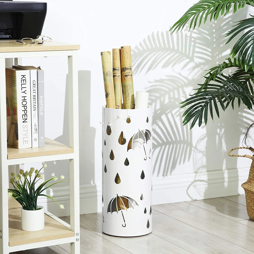 Portaombrelli Valora in metallo bianco dal design moderno per l'ingresso