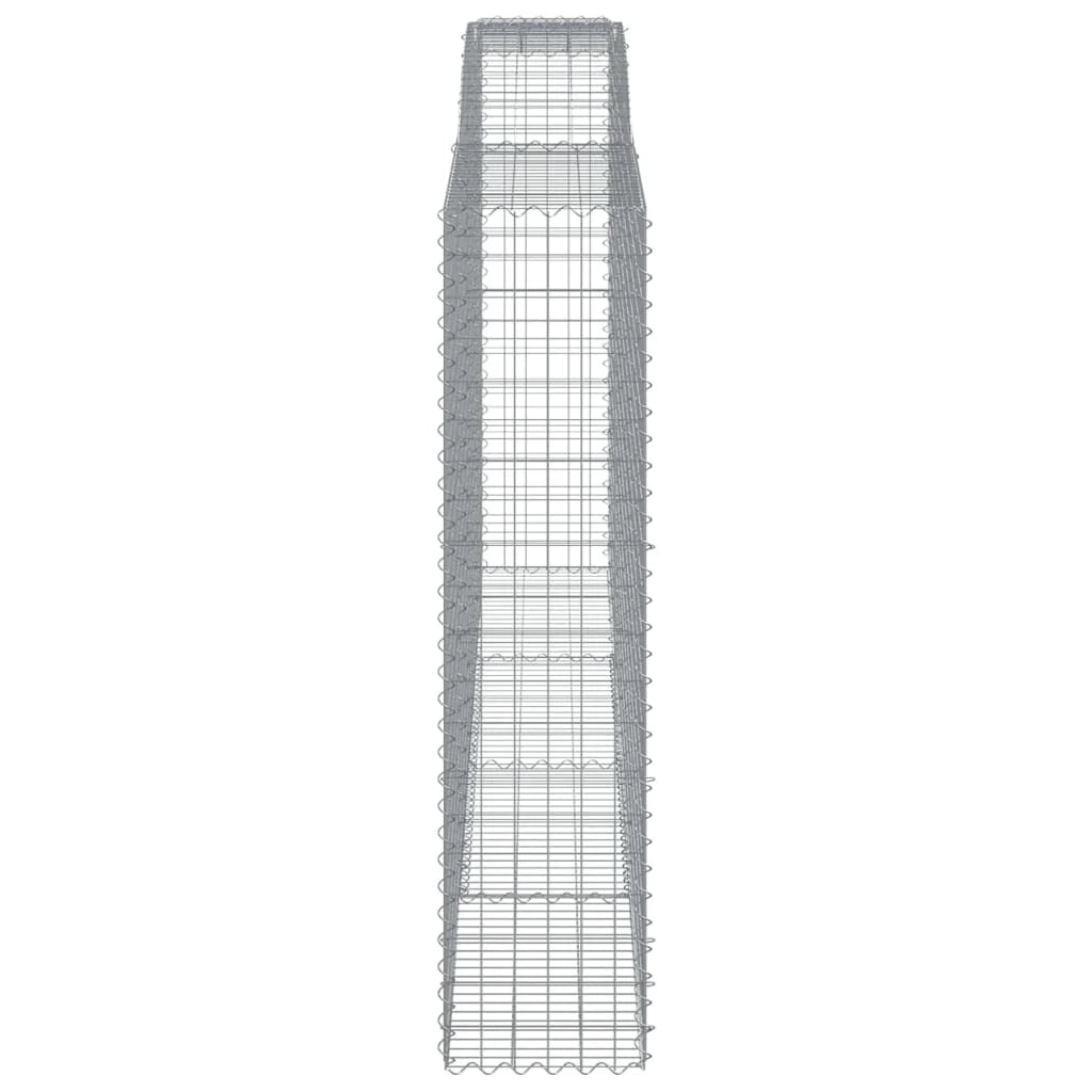 Set di 7 gabbioni ad arco per recinzione gabbia o muro di contenimento 400 x 50 x 200/220 cm ferro zincato argento 02_0041143