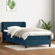 Giroletto a Molle con Materasso Blu Scuro 80x210 cm Velluto 3317509