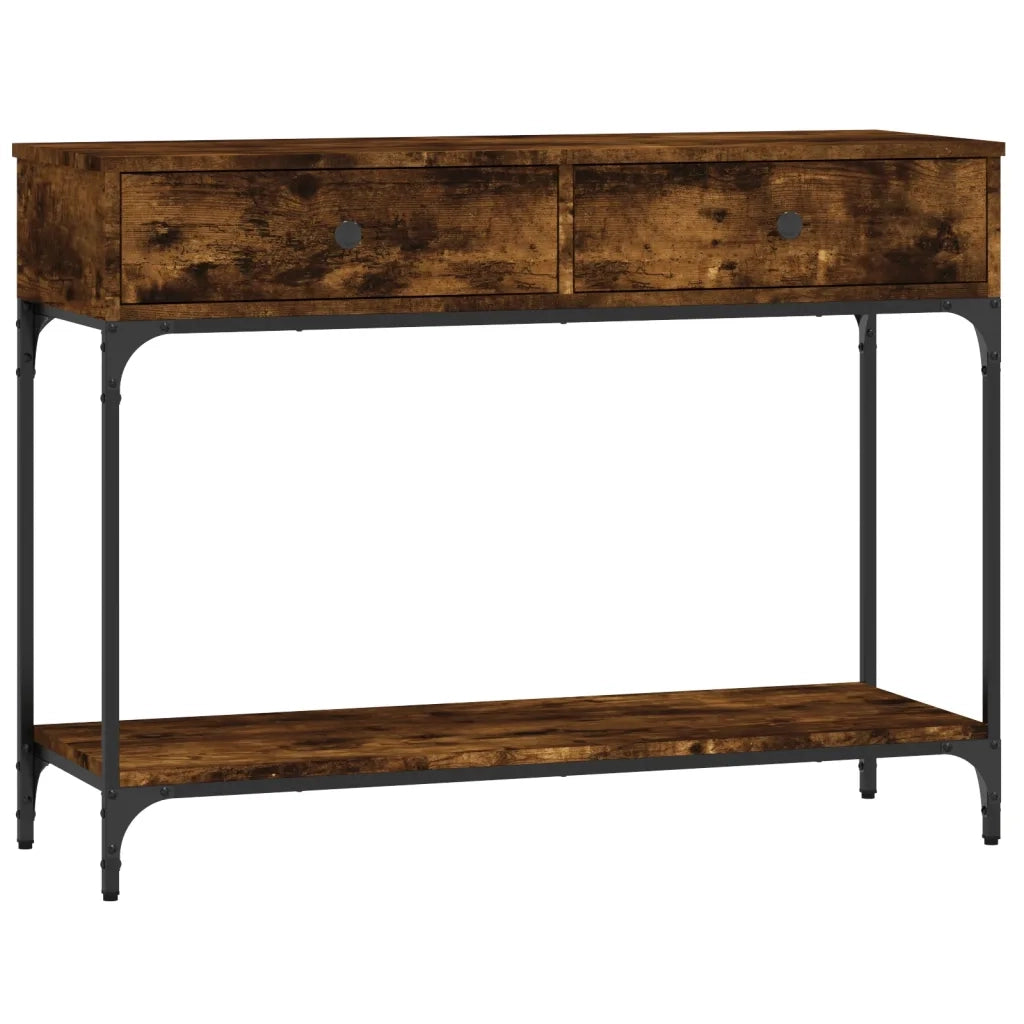 Tavolino Consolle | Tavolo d'Ingresso Rovere Fumo 100x34,5x75cm Legno Multistrato