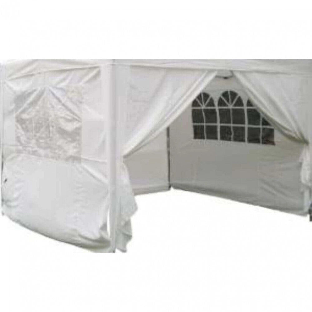 Set Pareti Laterali Gazebo Professional 3x3 m in Poliestere Bianco