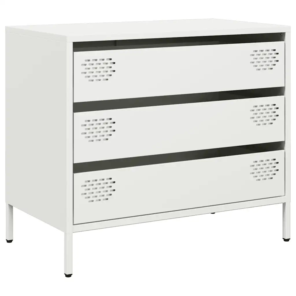 Credenza Bianca 68x39x58,5 cm in Acciaio Laminato a Freddo