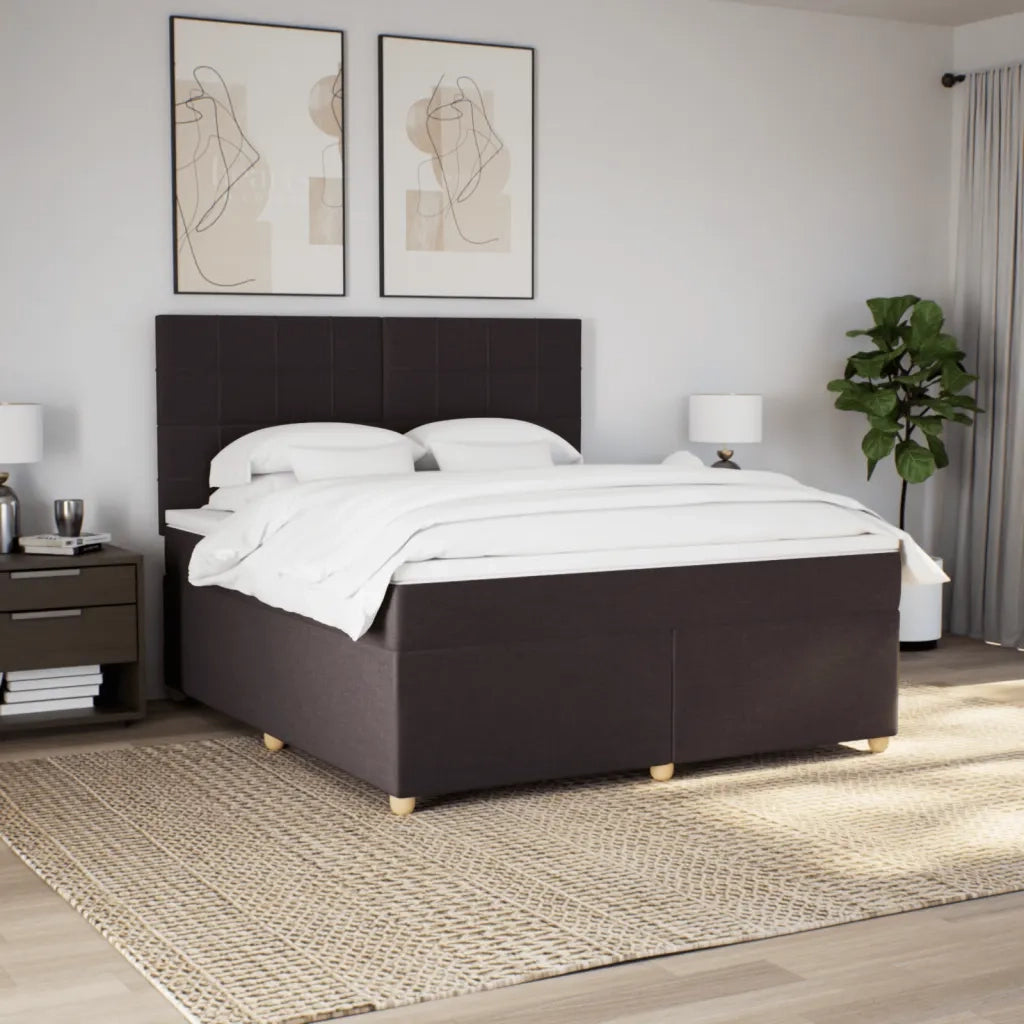 Giroletto a Molle con Materasso Marrone Scuro 180x200cm Tessuto 3293662