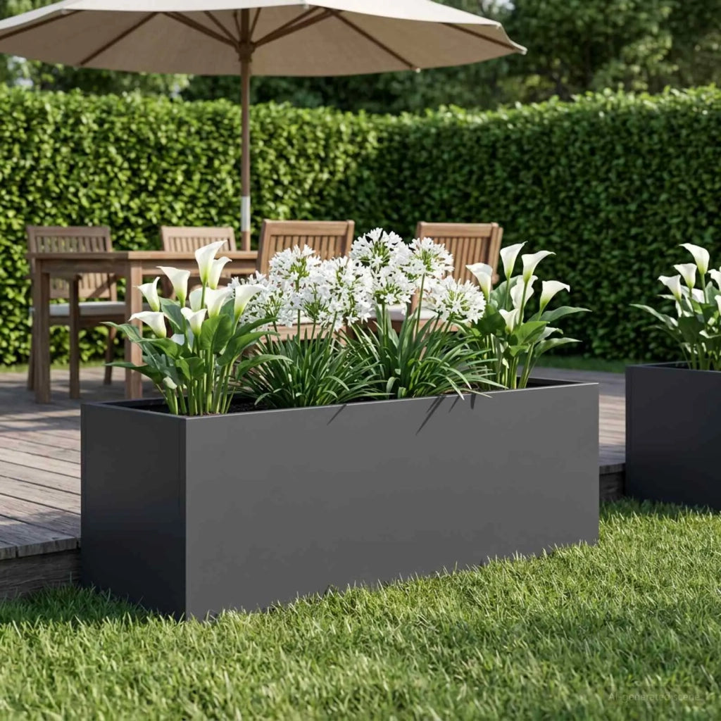 Vaso da giardino Antracite 100 x 30 x 30 cm 8005222