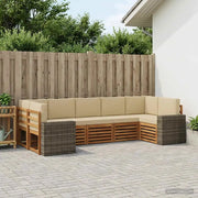 Set divano sezionale 7 pcs Naturale e Beige Poliestere 3384819