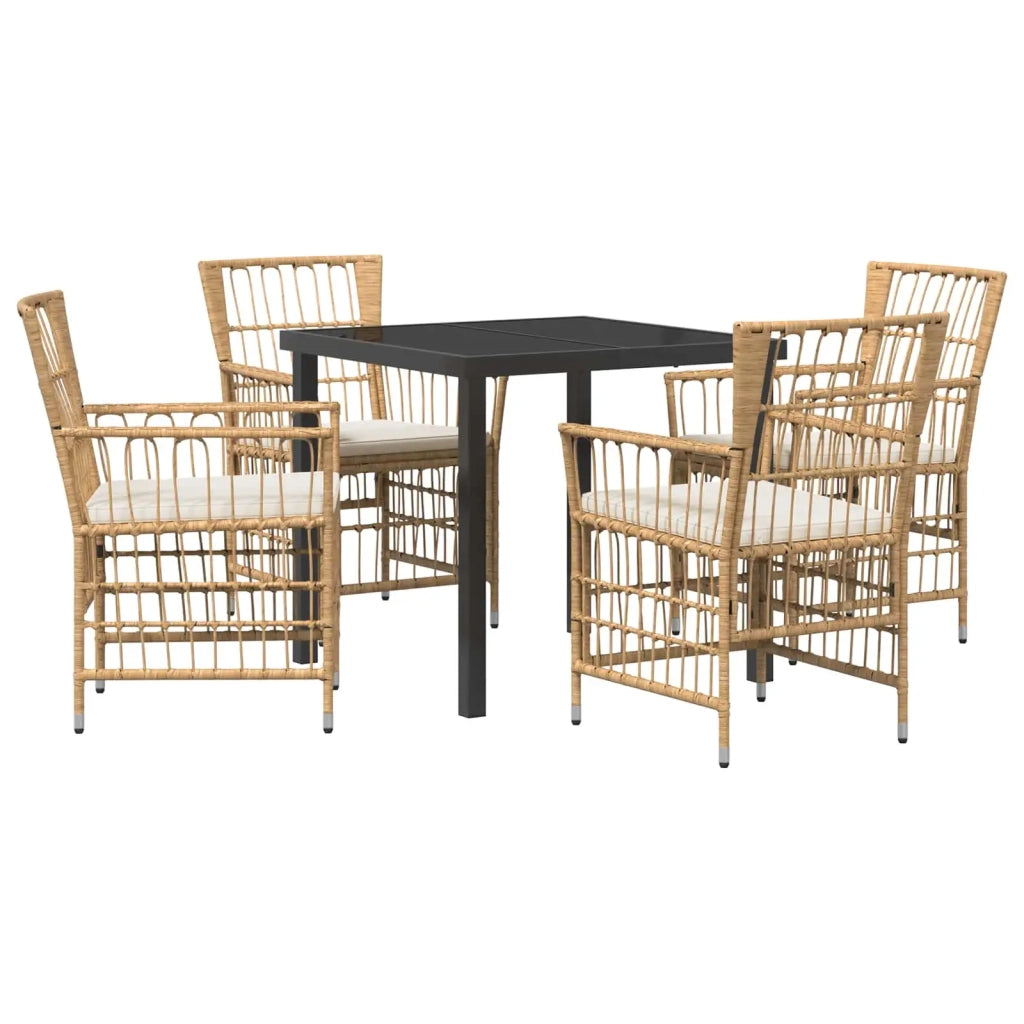 Set da pranzo per esterni 5 pz Naturale polyrattan 3448919