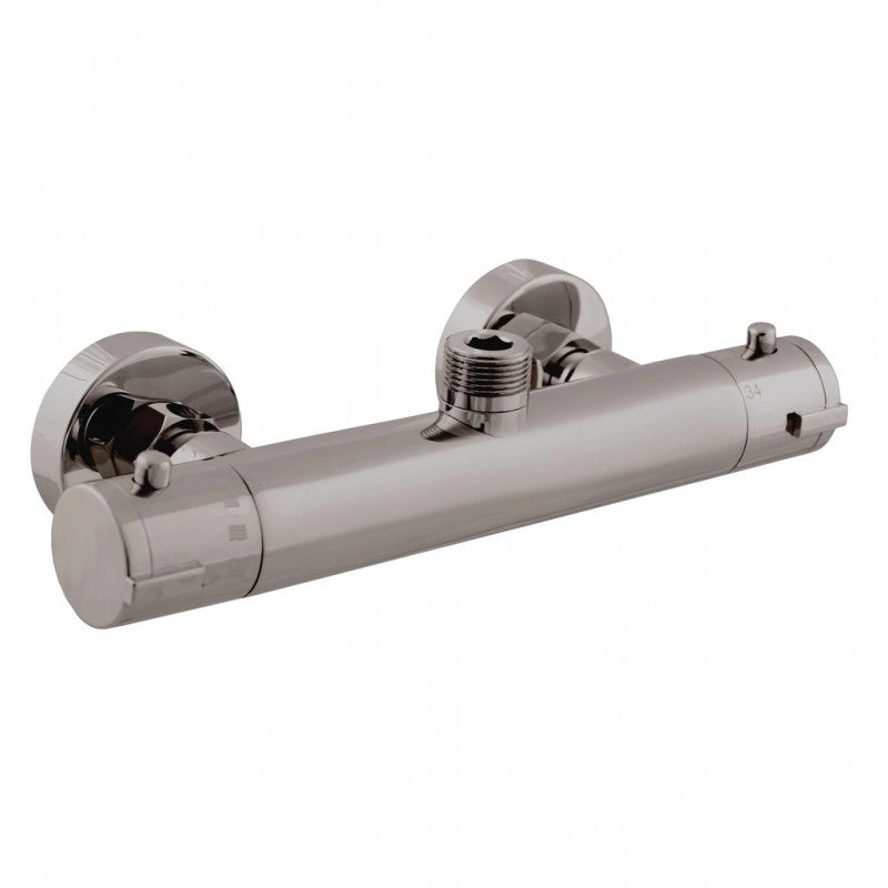 Colonna doccia a parete termostatico ottone grigio metallo lucido H. 109 cm