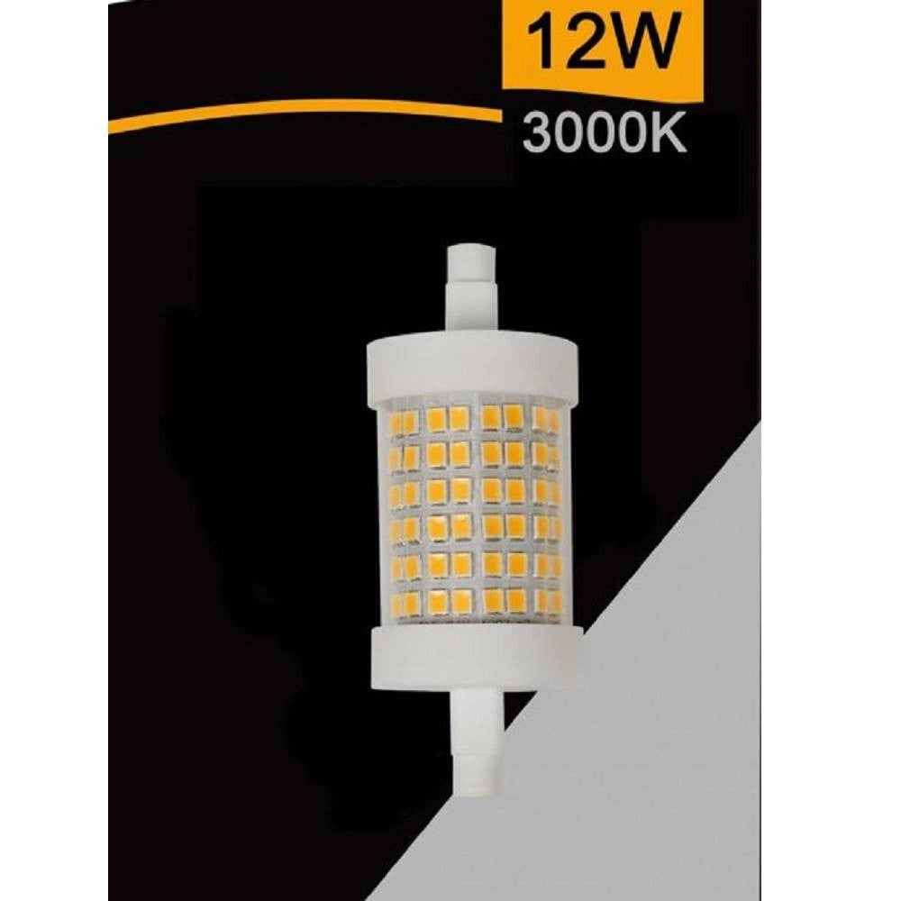 Trade Shop - Lampadina Led R7s 12 Watt 1320 Lumen Luce 3000k 6500k 4000k Sparac-r7s-12w-002 - -bianco Caldo      -