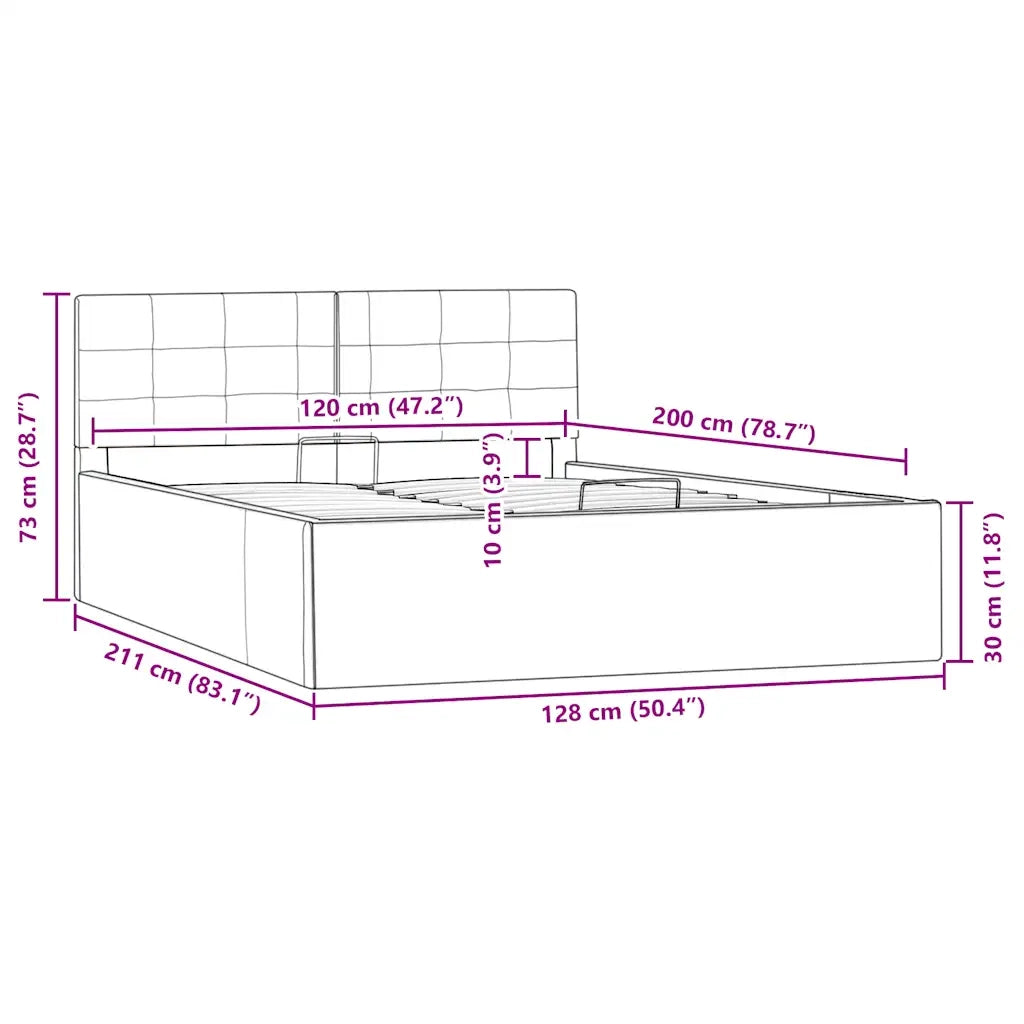 Giroletto con Contenitore Idraulico Bianco Similpelle 120x200cm