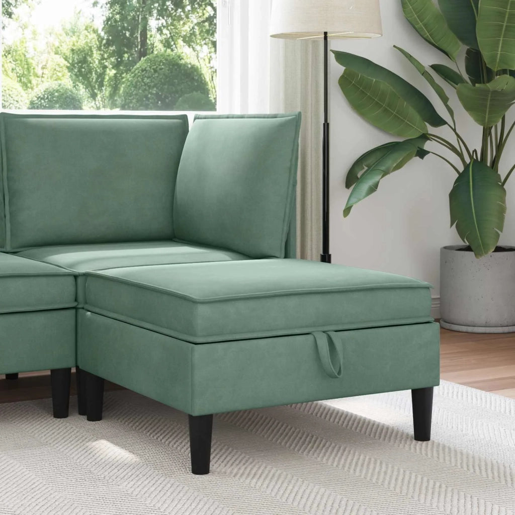 Pouf con Storage Verde Mare Velluto 42027142
