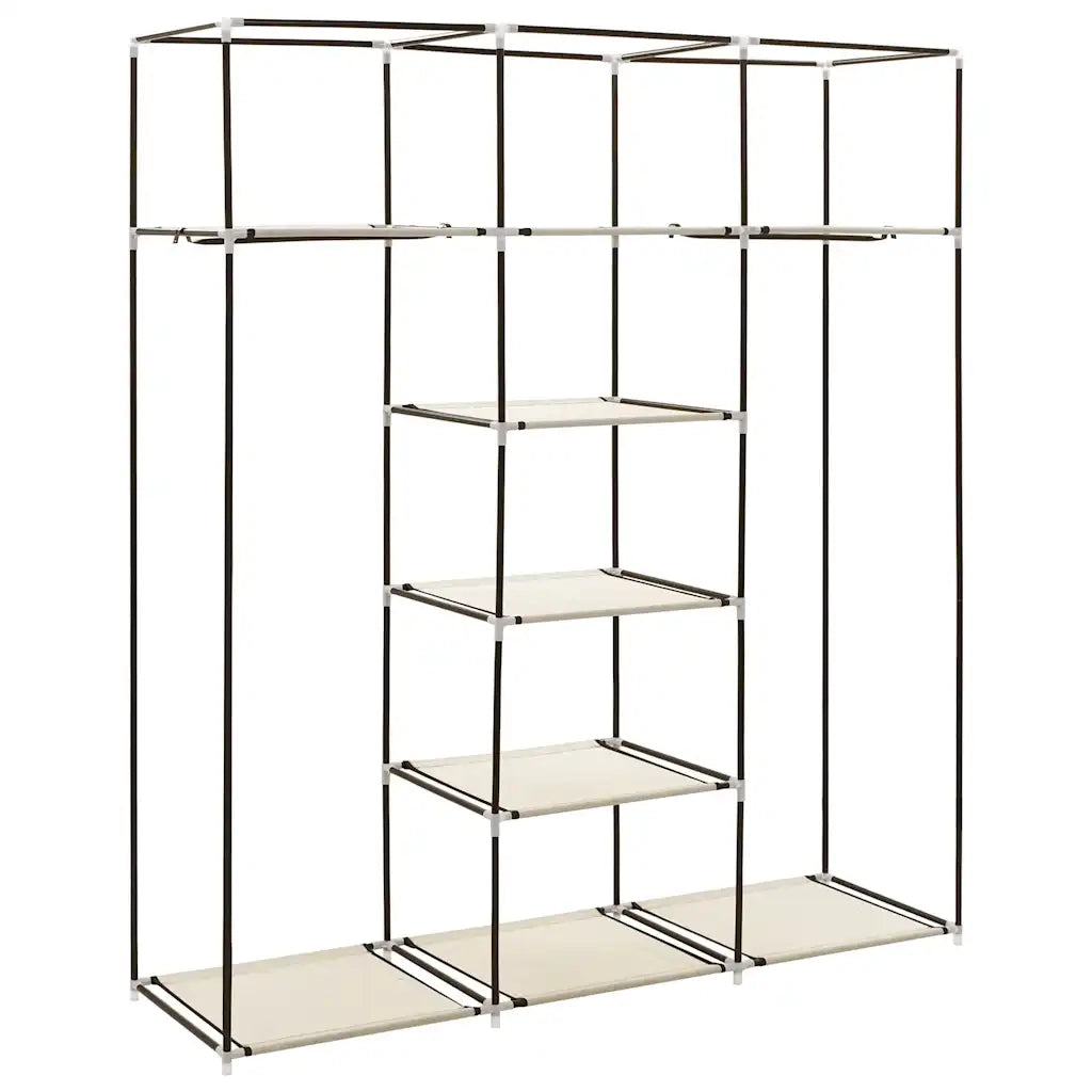 Armadio con Scomparti e Aste Crema 150x45x175 cm in Tessutocod mxl 130107
