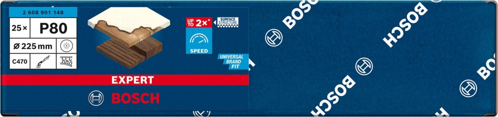 2608901148 - SET 25 FOGLI ABRASIVI BOSCH , D.225mm , P80 , BEST FOR WOOD