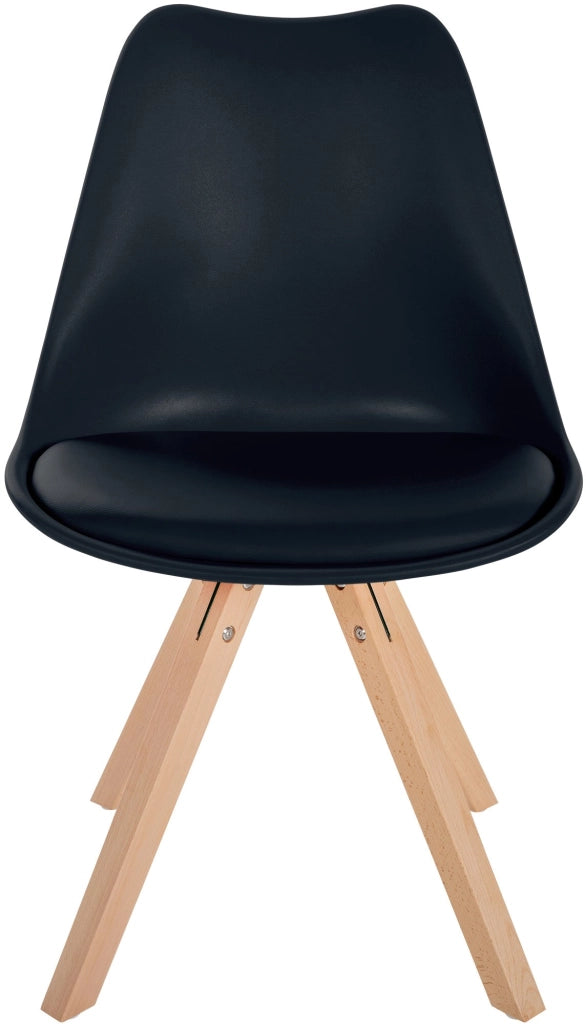 Sedia Sofia in plastica nero,natura (quadrato)