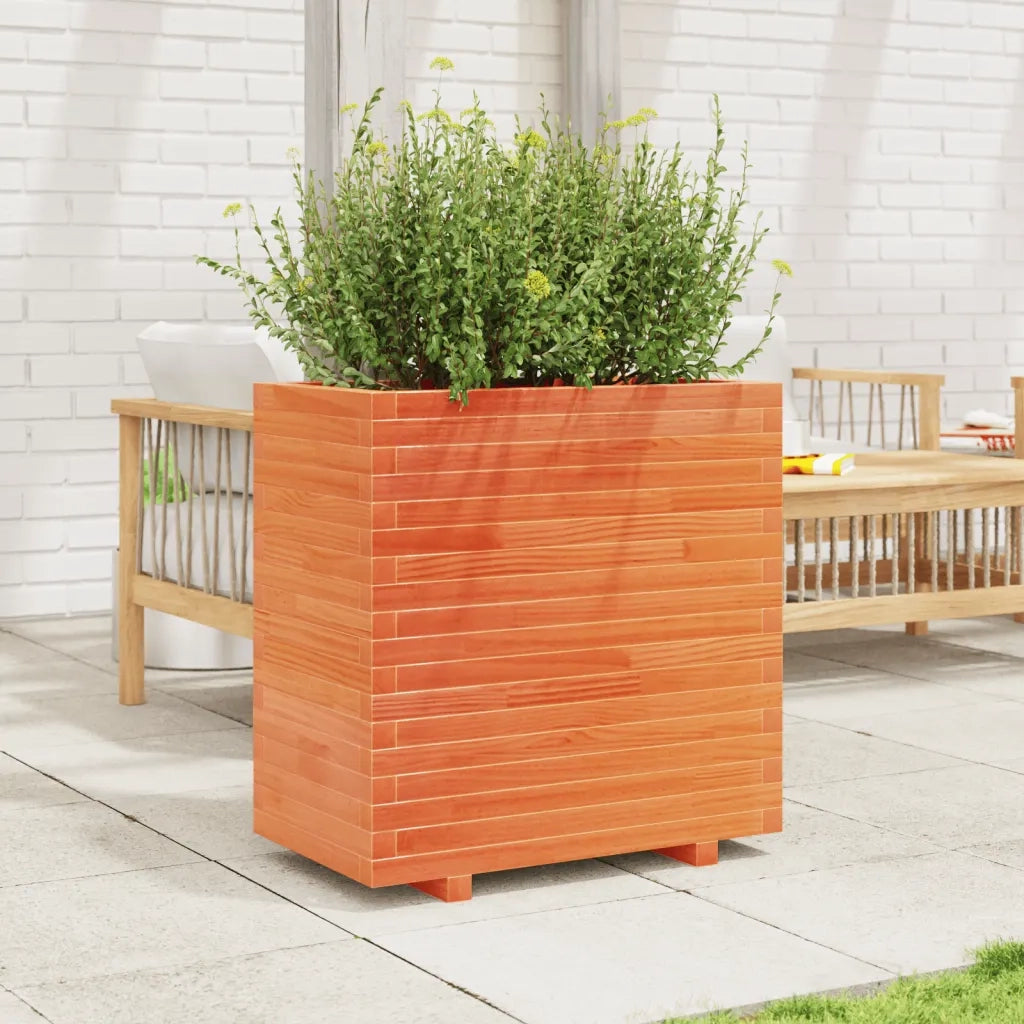 Fioriera Giardino-Vaso da Esterno-Contenitore per Piante Marrone Cera 70x40x72 cm Legno Massello Pino