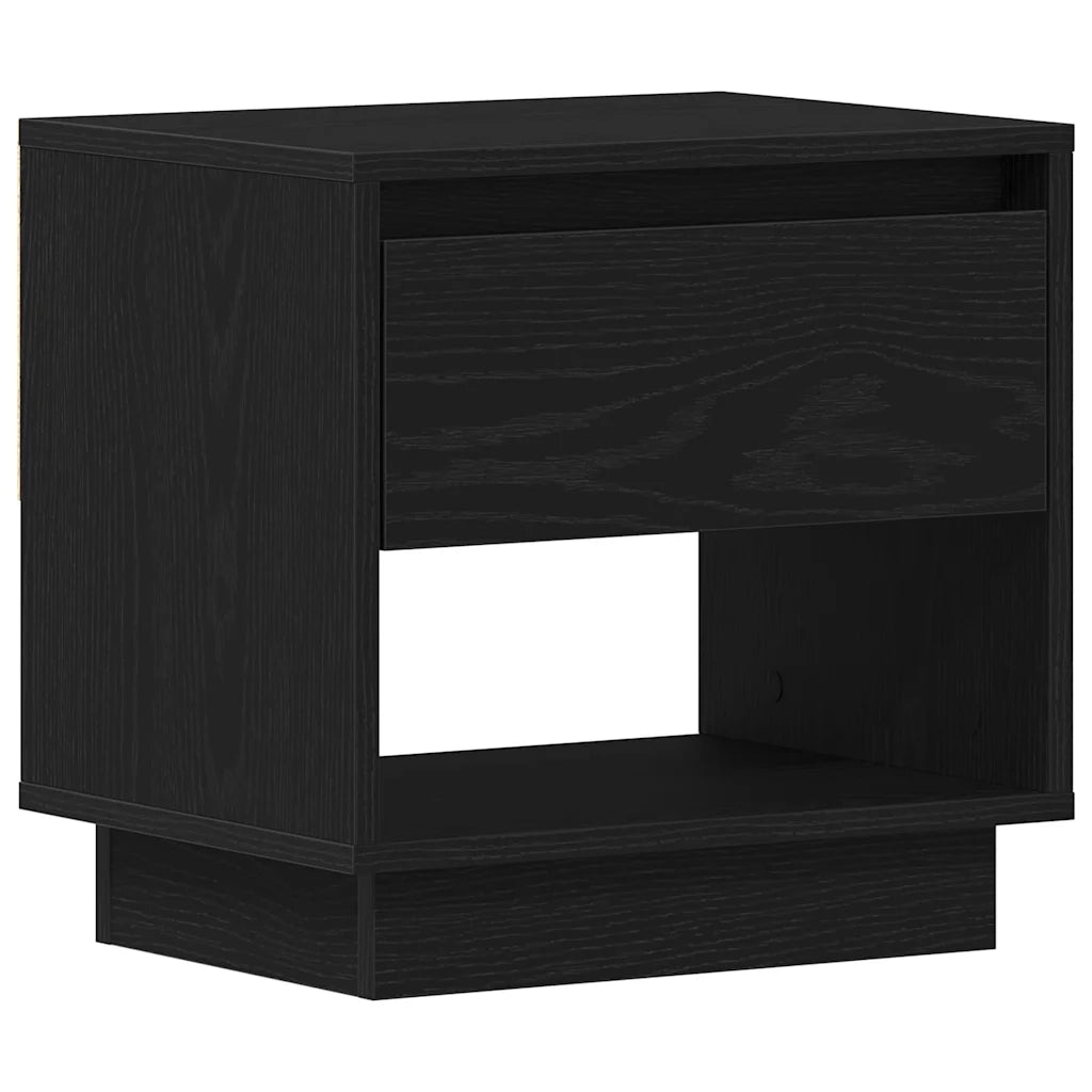 Comodino | Armadio da Notte | Mobiletto da notte Rovere Nero 45 x 34 x 44 cm Legno multistrato