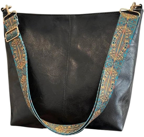 Borsa Hobo in PU Sintetico Vegan con Cinturino in Stile con Raccordo per Donna con Cinturino Ampio con Cinturino per Gitaar in Stile con Borsa a Mano per Uomo e Donna per Uso Giornaliero
