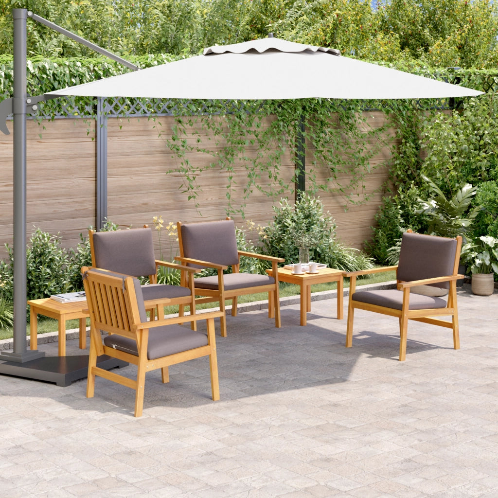 Set da pranzo da giardino 6 pezzi con cuscini in legno massello di acacia