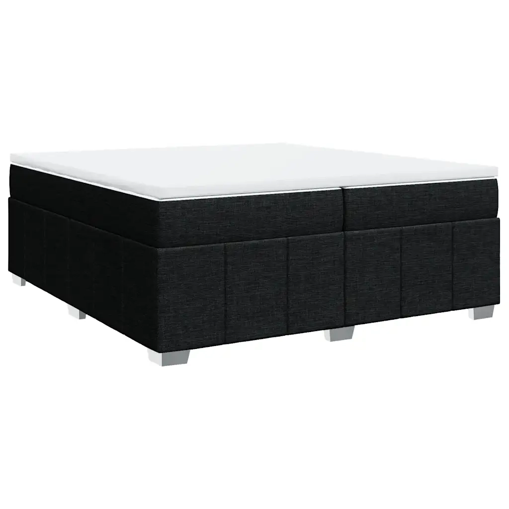 Giroletto a Molle con Materasso Nero 200x200 cm in Tessuto