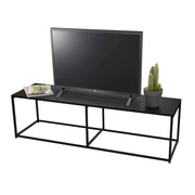 Mobile porta TV stile industriale collezione SOHO - Colore nero, dimensioni 140x40xH40 cm