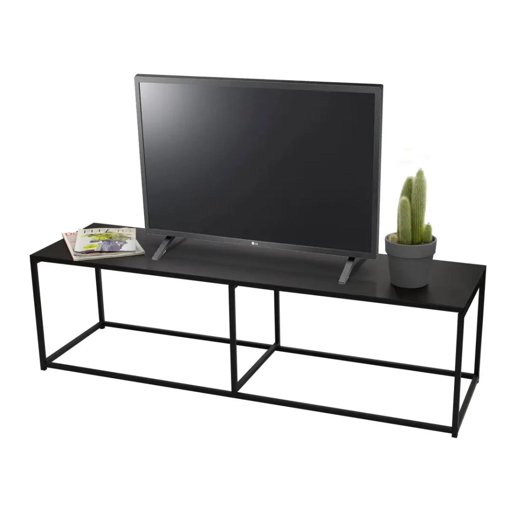 Mobile porta TV stile industriale collezione SOHO - Colore nero, dimensioni 140x40xH40 cm