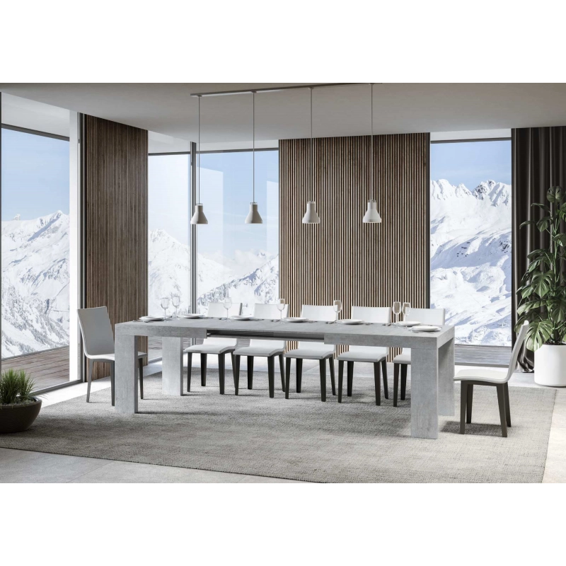 Tavolo allungabile 90x180/440 cm Roxell - Cemento