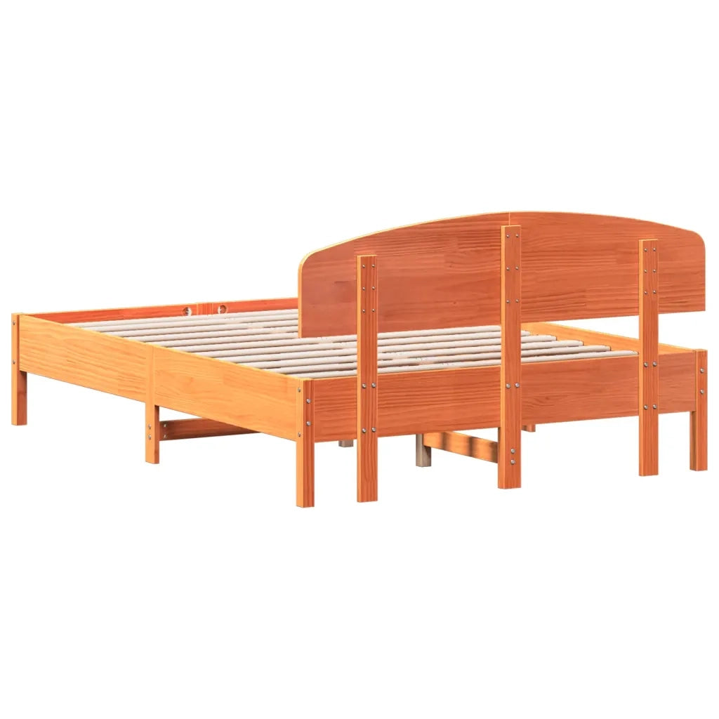 Letto senza Materasso Marrone Cera 120x190 cm in Legno di Pino 3207236