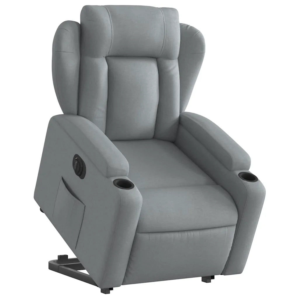 Poltrona Reclinante Alzapersona Elettrica Grigio Chiaro Tessuto 3204506