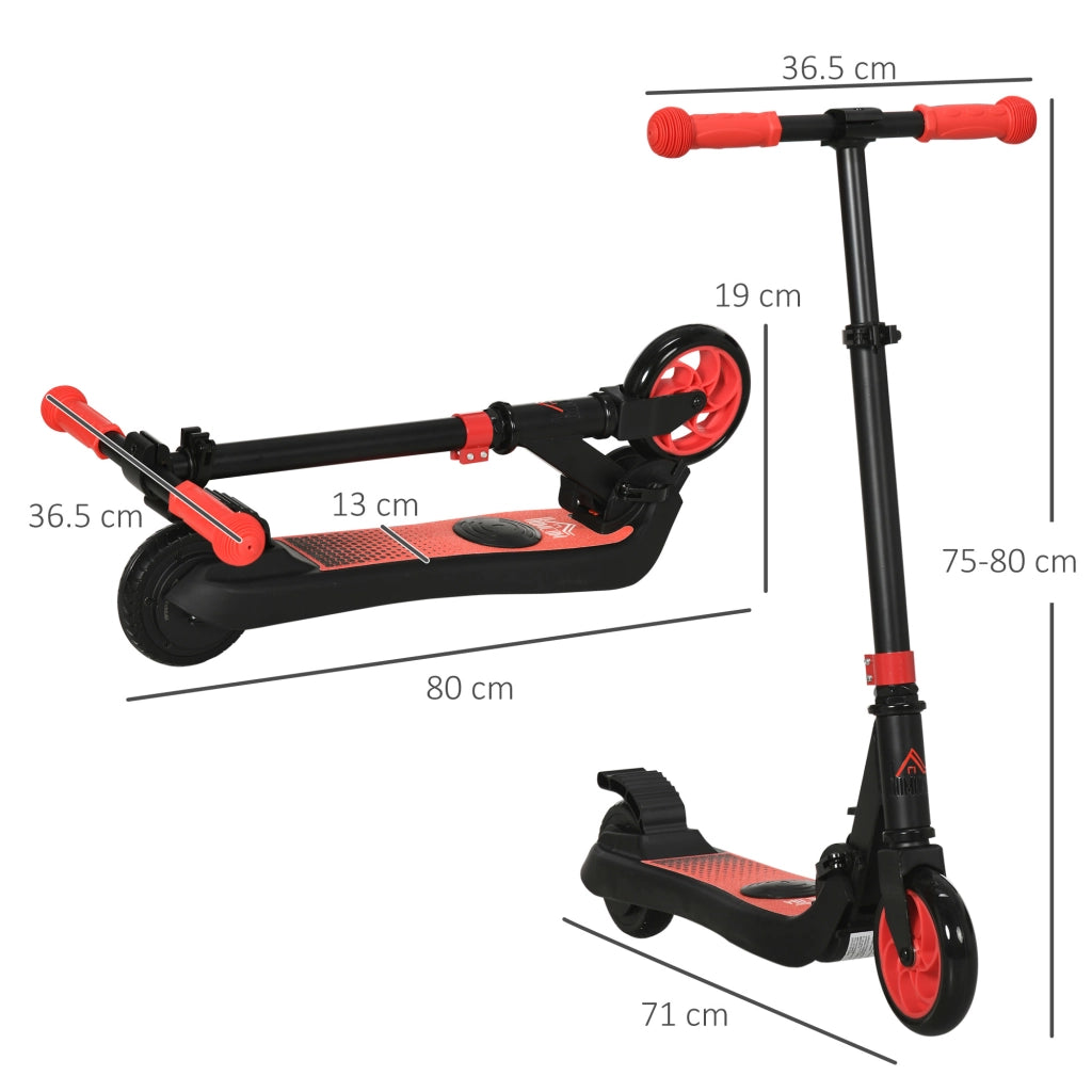 Monopattino Elettrico Pieghevole per Bambini ¨C zephmum ¨C Nero e Rosso, 71x36.5x75-80 cm