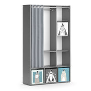 Vicco Guardaroba per bambini Grigio 38 x 178.1 cm Con cassetti pieghevoli (grigio)