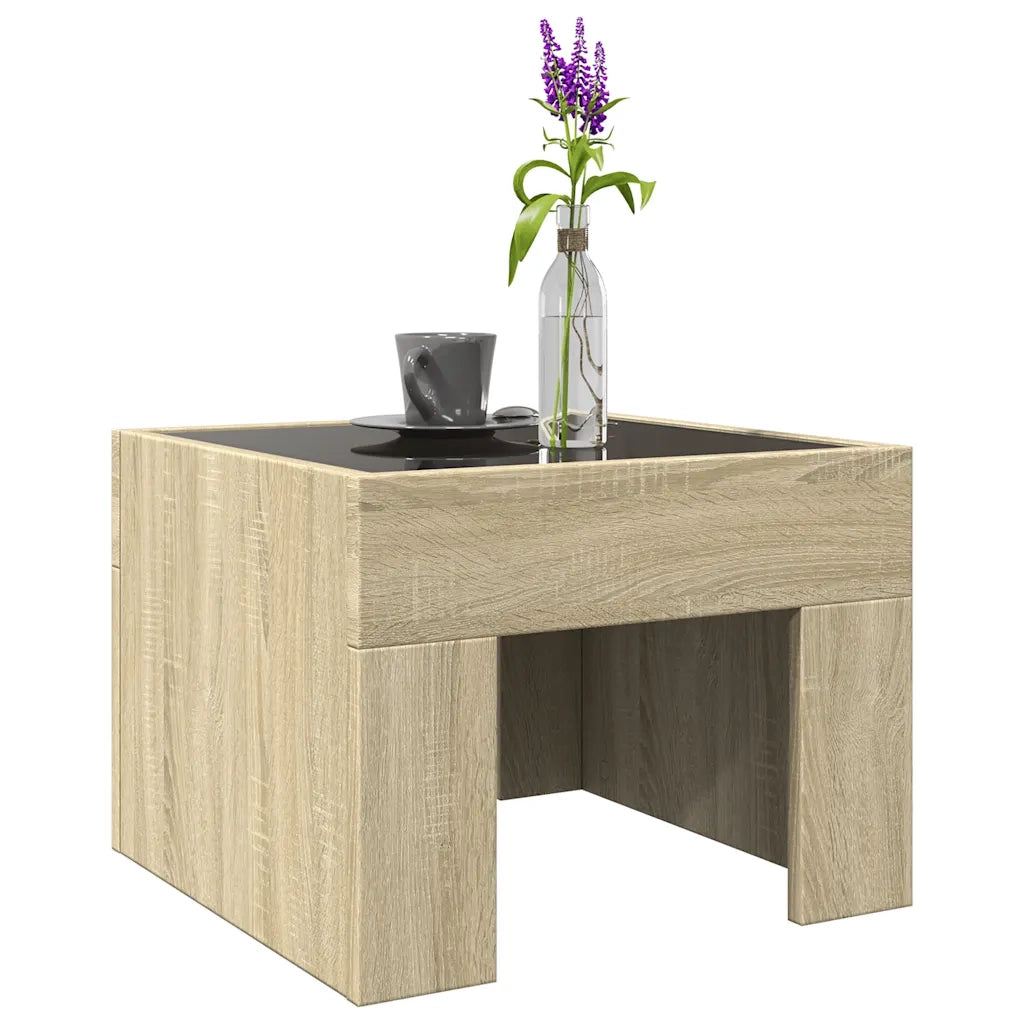 Tavolino da Salotto con LED Infinity Rovere Sonoma 40x40x30 cm 847597