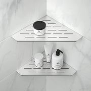 Plank per angolo da bagno, in acciaio inox 304, liscio, 254 mm, con incastro angolare, con pannello di parete rivestito, con supporto a cinque punte per la conservazione della biancheria da bagno, senza fori.