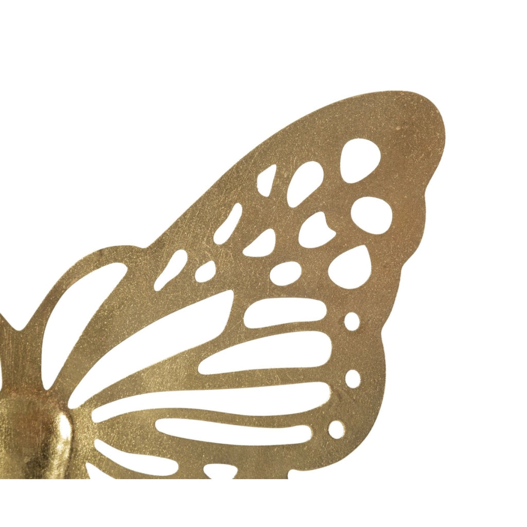 Decorazione in Metallo 3D Farfalla, Oro, Metallo, 43x2x35 cm