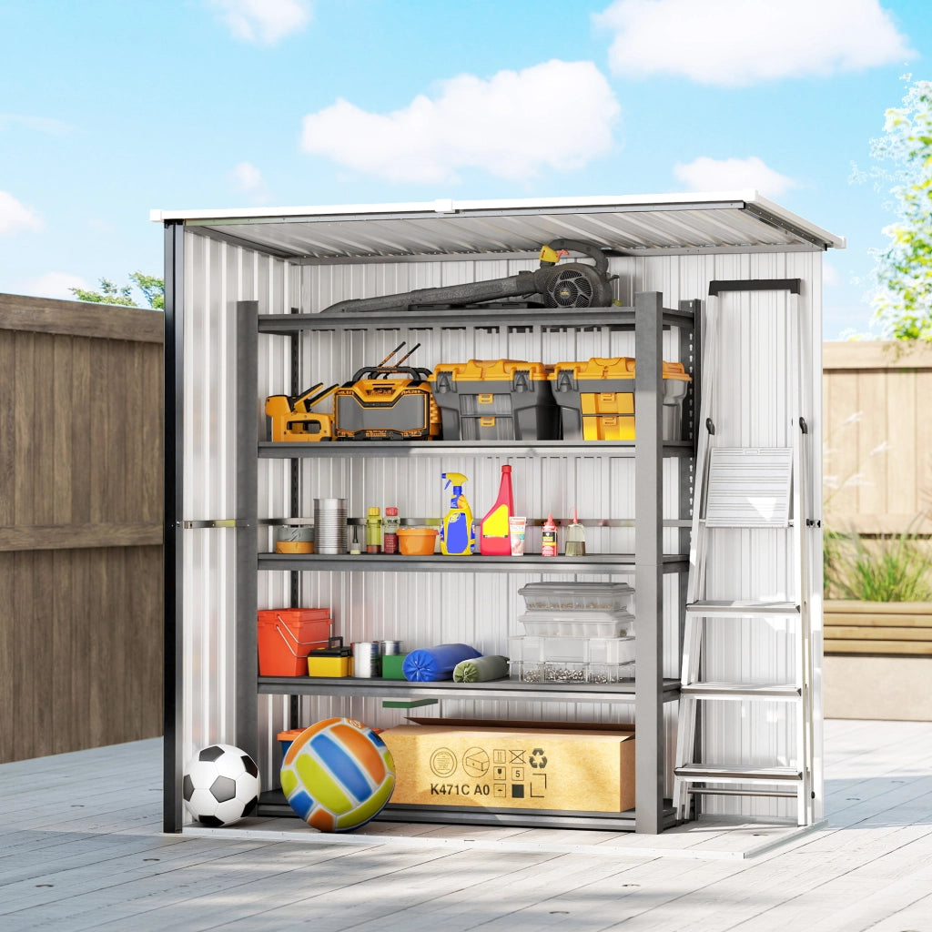 Casetta da Giardino in Metallo ¨C zephmum ¨C Grigio 163x89x163 cm