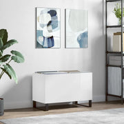 Mobile Porta Dischi Bianco Lucido 74,5x38x48 Legno Multistrato 831734