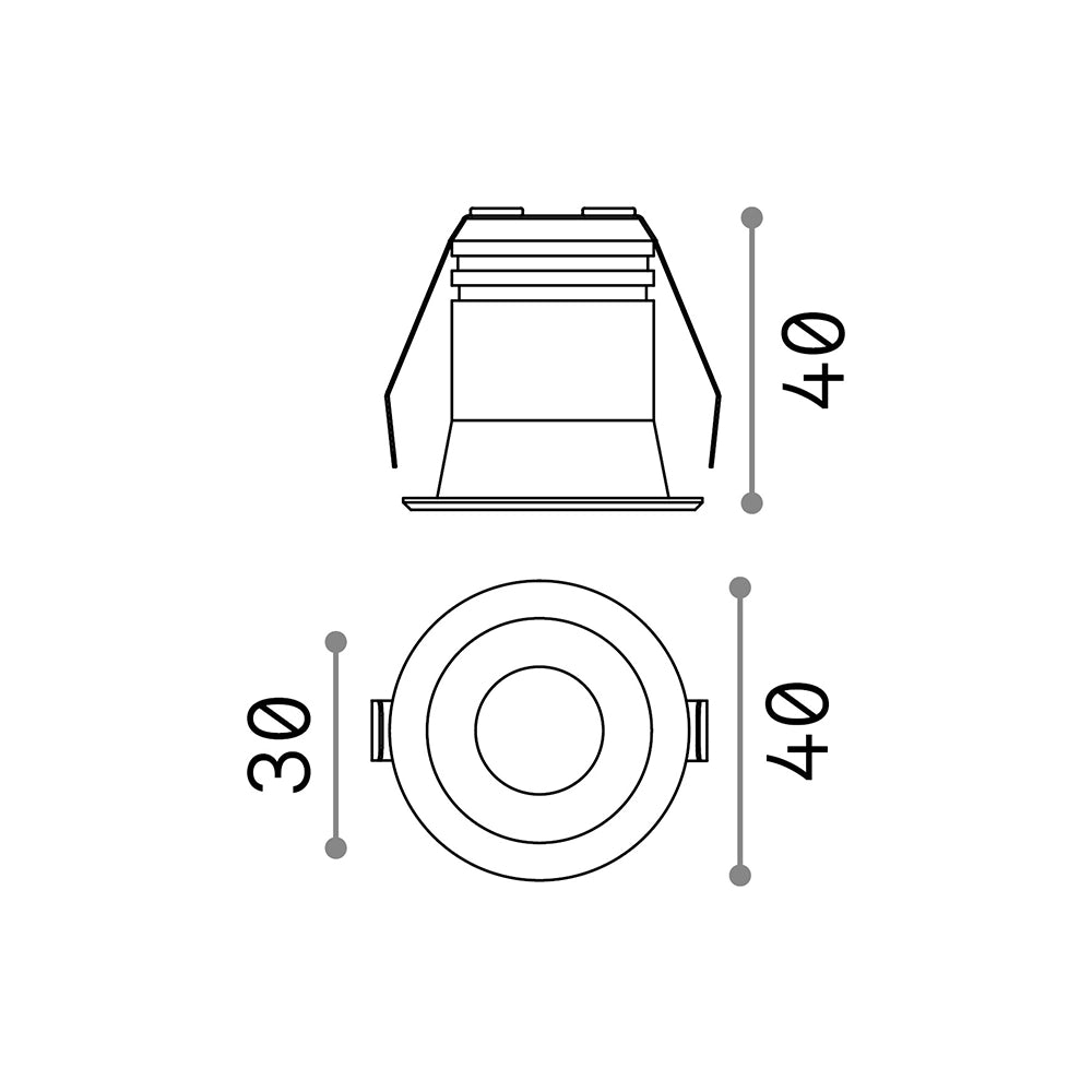 Faretto Ad Incasso Virus Alluminio Bianco Led 3W 3000K Luce Calda