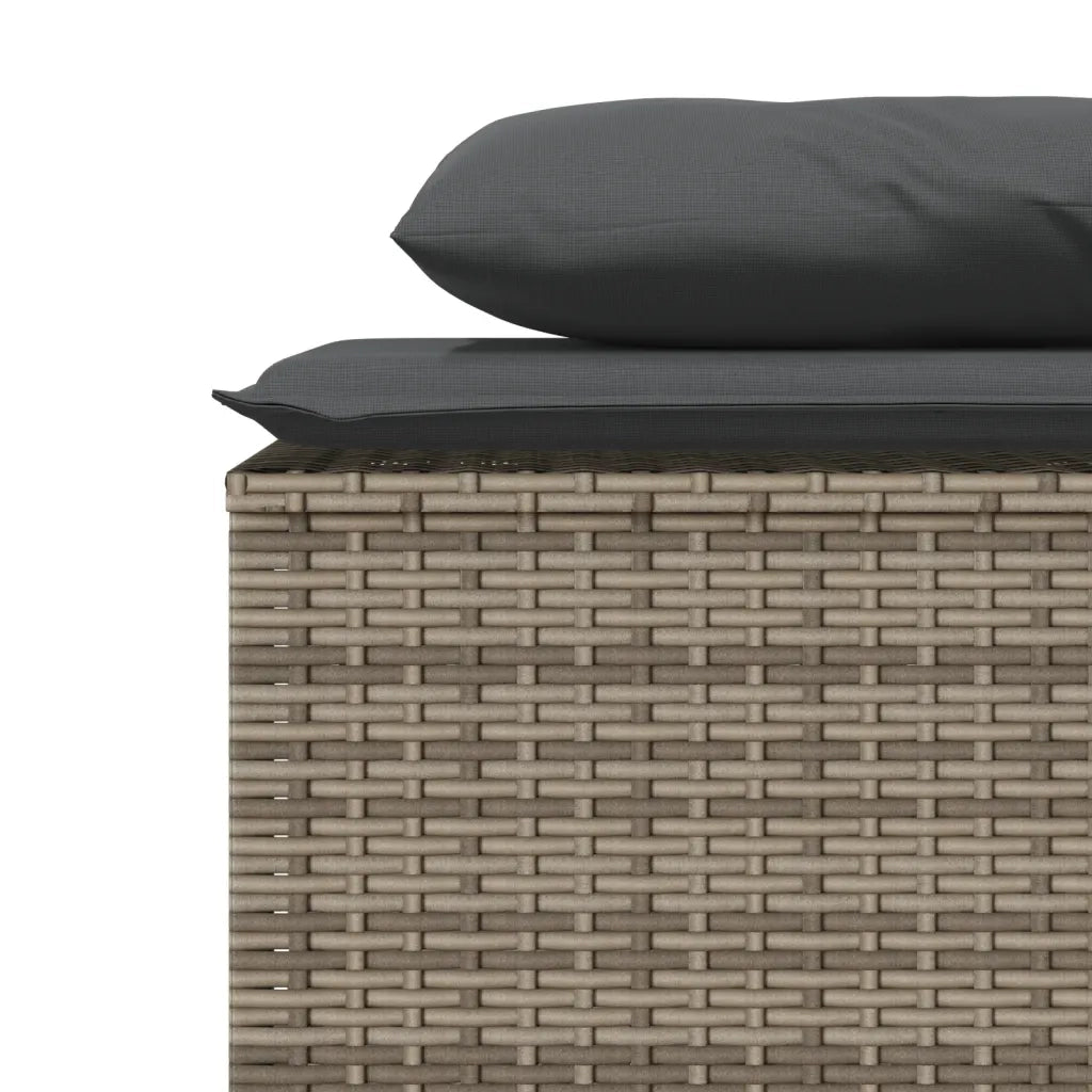 Set da Pranzo da Giardino 3 pz | Set Salotto da Giardino con Cuscini in Polyrattan Grigio