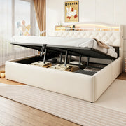 letto imbottito tessuto beige 180 x 200 cm