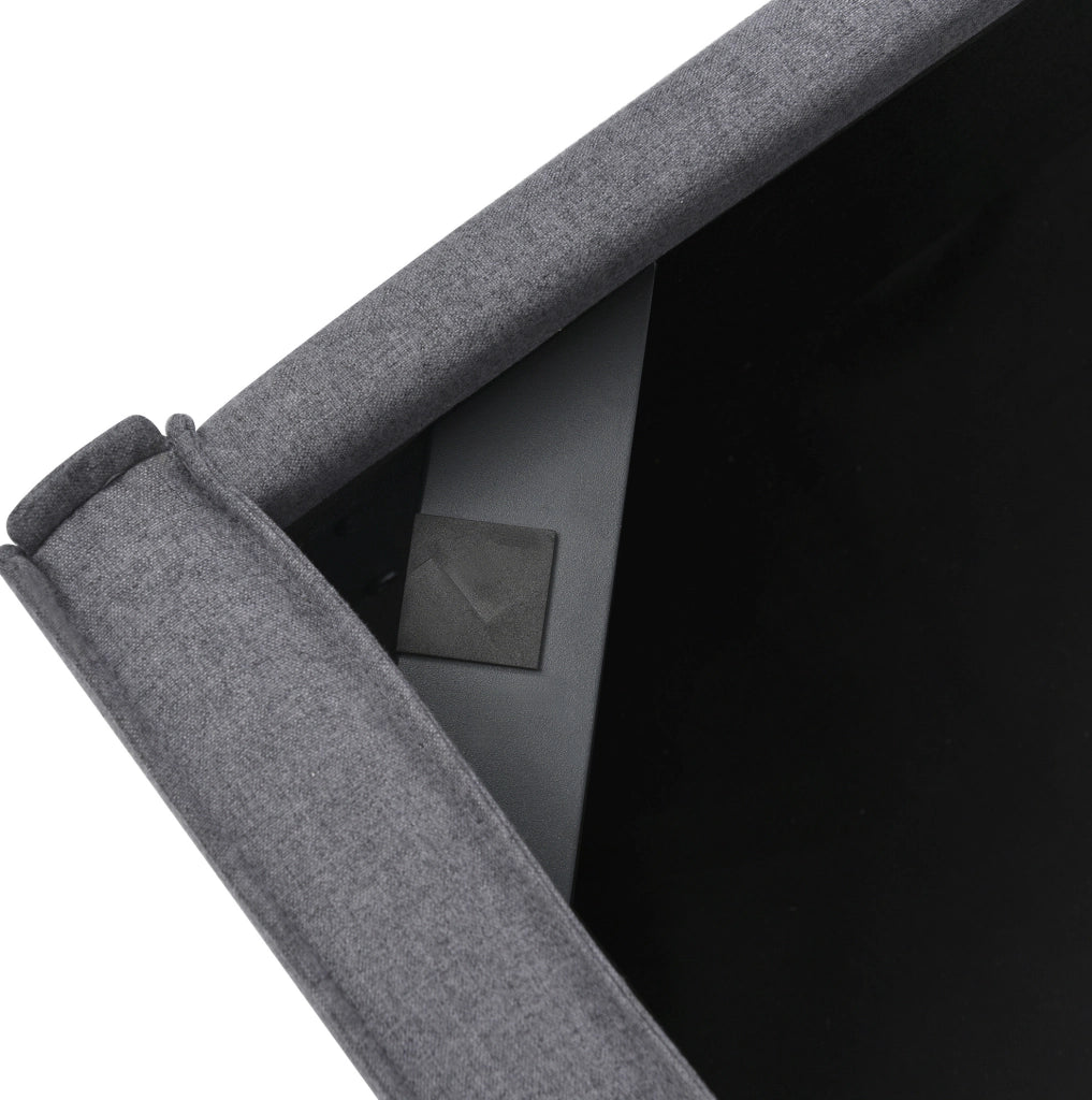 Letto imbottito idraulico 140x200 cm grigio con vano contenitore