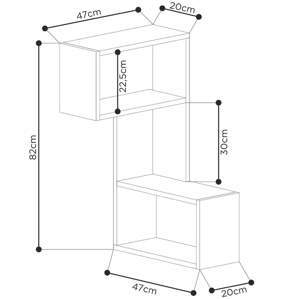 Mensola Scaffale Angolare da Parete 47x20x85 cm Salvaspazio in Legno Bianco