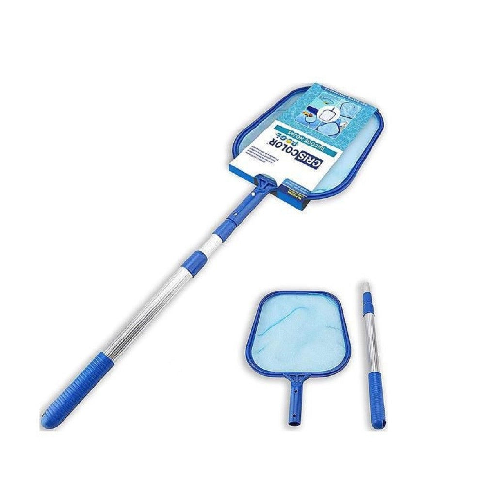 Trade Shop - Retino Raccogli Foglie Con Asta Telescopica Da 135 Cm Per Pulizia Piscina 42389 -