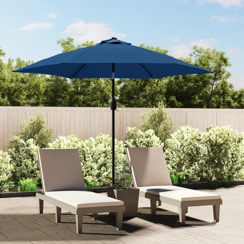 Ombrellone da Esterni-Ombrello da giardino con Palo in Metallo 300 cm Azzurro