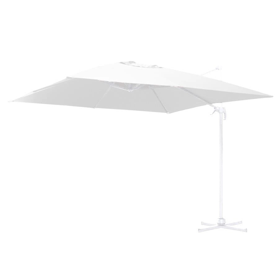 Ombrellone alluminio con palo laterale bianco 3x4 m