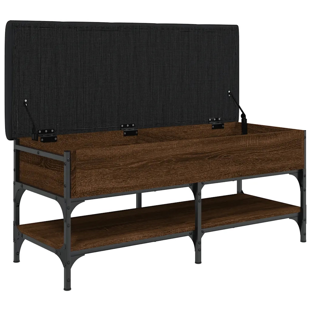 Panca Porta Scarpe-Sgabello-Panca Scarpiera Rovere Marrone 102x42x45cm Legno Multistrato