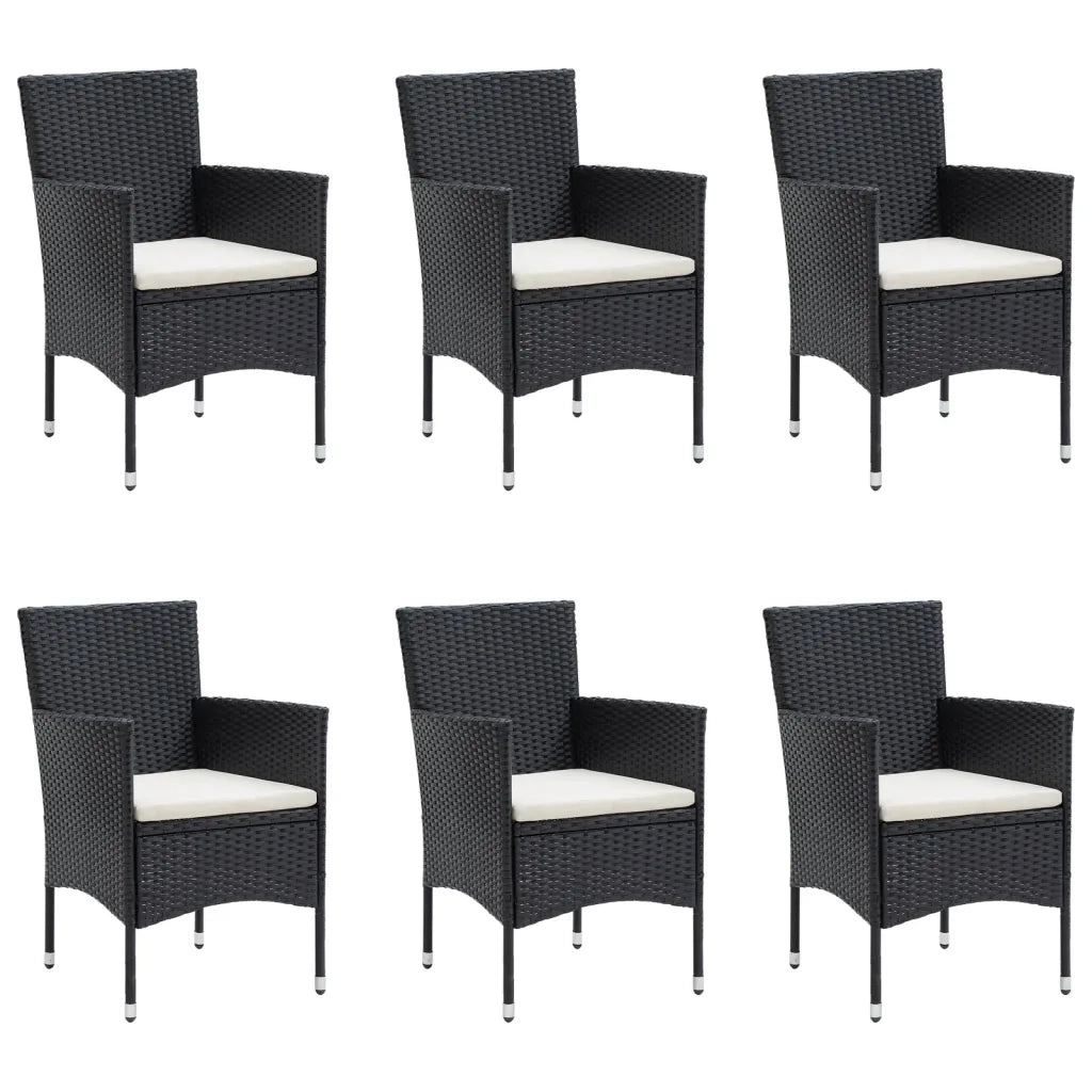 Set da Pranzo da Giardino 7 pz con Cuscini Nero cod mxl 50437