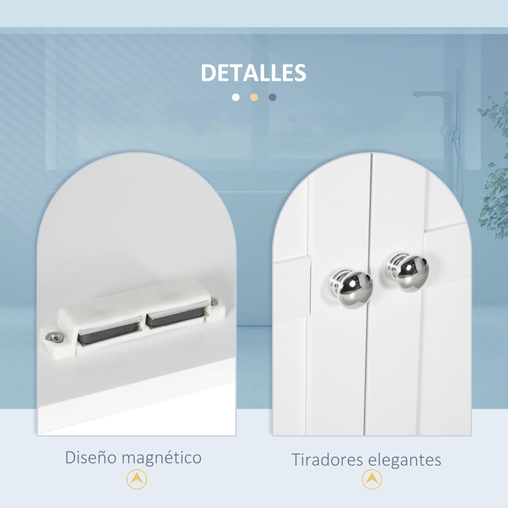Mobile Bagno Sospeso con Ripiani Regolabili e Ante a Chiusura Magnetica ¨C Zephmum ¨C 58x24x60 cm Bianco