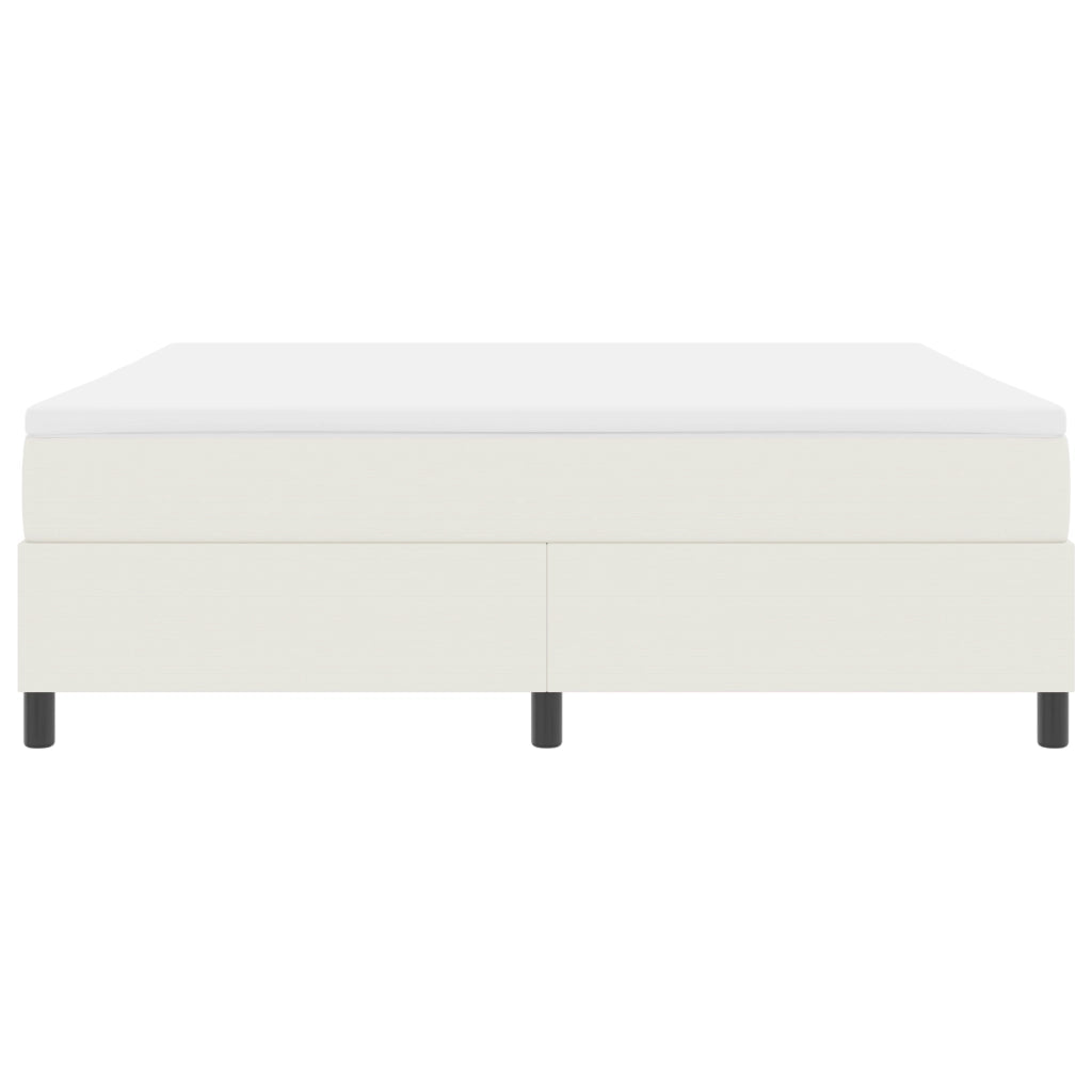 Letto con Rete a Molle con Materasso Crema Super King Tessuto in Corduroy