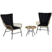 Set Bistrot per Balcone in Polipropilene ¨C zephmum ¨C 76x66x96 cm, Nero