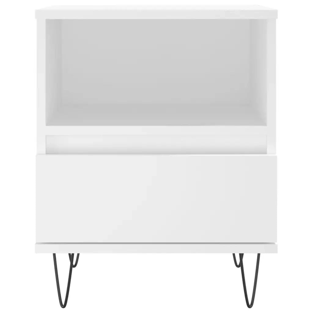 Comodino | Armadio da Notte | Mobiletto da notte Bianco 40x35x50 cm in Legno Multistrato