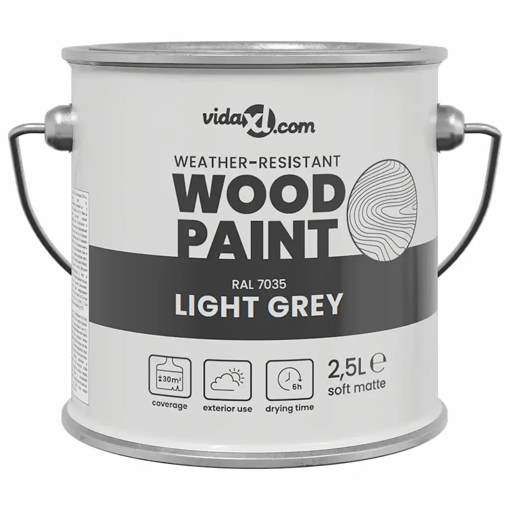 vidaXL Vernice per legno Grigio chiaro 16.5 x 16.5 x 15.9 cm