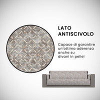 Copridivano con Copri Braccioli Seduta 230 cm in Poliestere e Cotone Marrone